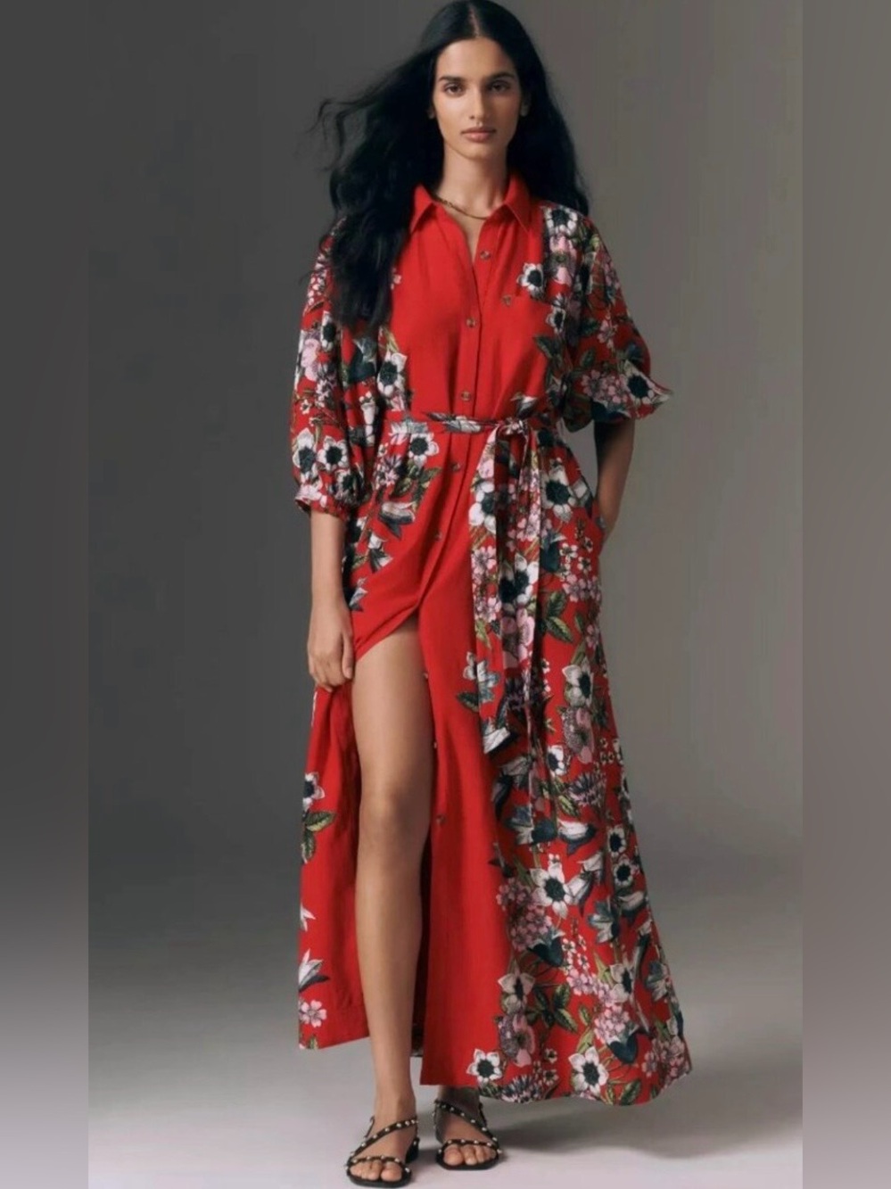 NWT Size XS - Maeve Mona Linen Blend Maxi Shirtdress with Pockets (US$ 188)